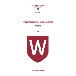 Learning Guide - 700234 Understanding the Social Sciences Term 2 (T2) 2016