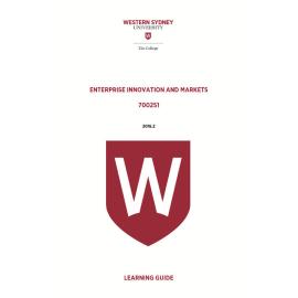 Learning Guide - 700251 Enterprise Innovation and Markets Term 2 (T2) 2016