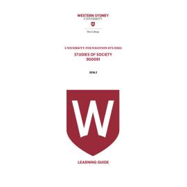 Learning Guide - 900091 Studies of Society Term 2 (T2) 2016