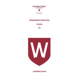 Learning Guide - 700018 Engineering Computing Term 3 (T3) 2016