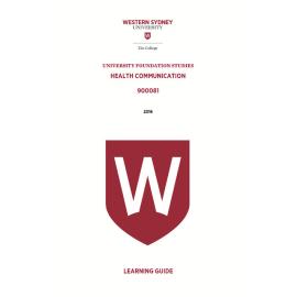 Learning Guide - 900081 Health Communication Term 3 (T3) 2016