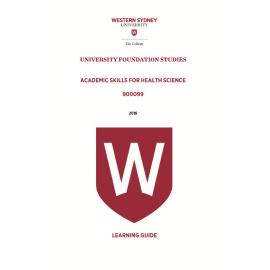 Learning Guide - 900099 Academic Skills for Health Science Term 3 (T3) 2016