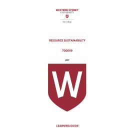 Learning Guide - 700099 Resource Sustainability Term 3 (T3) 2017 LG_v5.0