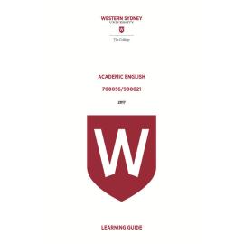 Learning Guide - 700056 / 900021 Academic English Term 3 (T3) 2017