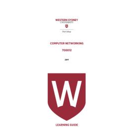Learning Guide - 700012 Computer Networking Term 3 (T3) 2017