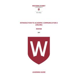 Learning Guide - 900108 IAC2 Online Term 2 (T2) 2017