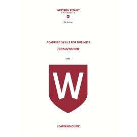 Learning Guide - 700248-900098 Academic Skills for Business Term 2 (T2) 2017