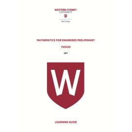 Learning Guide - 700100 Mathematics for Engineers Preliminary Term 2 (T2) 2017