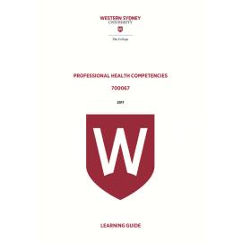 Learning Guide - 700067 Professional Health Competencies Term 2 (T2) 2017