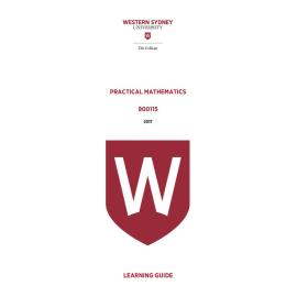 Learning Guide - 900115 Practical Mathematics Term 1 (T1) 2017