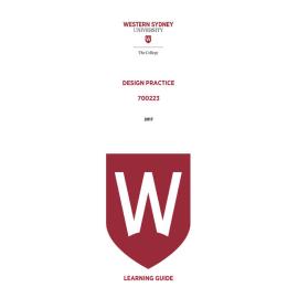 Learning Guide - 700223 Design Practice Term 1 (T1) 2017