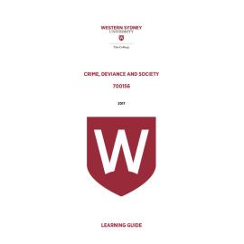 Learning Guide - 700156 Crime Deviance and Society Term 1 (T1) 2017