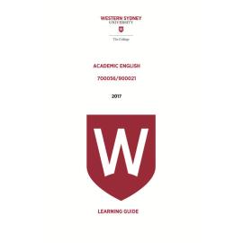 Learning Guide - 700056 / 900021 Academic English Term 1 (T1) 2017