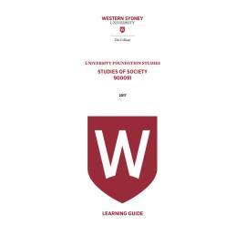Learning Guide - 900091 Studies of Society Term 3 (T3) 2017