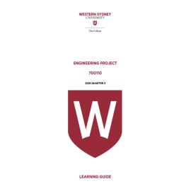 Learning Guide - 700110 Engineering Project Quarter 3 (Q3) 2018