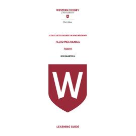 Learning Guide - 700111 Fluid Mechanics Quarter 4 (Q4) 2018