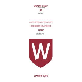 Learning Guide - 700147 Engineering Materials Quarter 4 (Q4) 2018