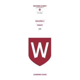 Learning Guide - 700071 Building 2 Term 1 (T1) 2018