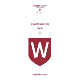 Learning Guide - 700151 Engineering Physics Term 1 (T1) 2018