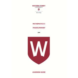 Learning Guide - 700203 / 900087 Mathematics 3 Term 1 (T1) 2018