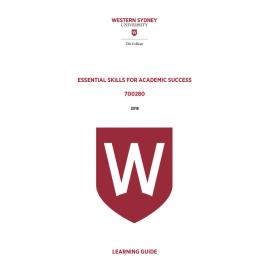 Learning Guide - 700280 Essential Skills for Academic Success Term 1 (T1) 2018