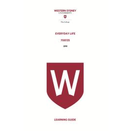 Learning Guide - 700135 Everyday Life Term 3 (T3) 2018