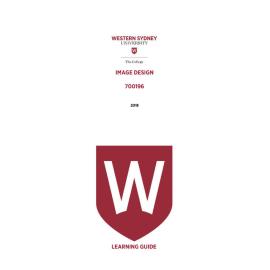 Learning Guide - 700196 Image Design Term 3 (T3) 2018