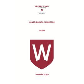 Learning Guide - 700289 Contemporary Childhoods Term 3 (T3) 2018