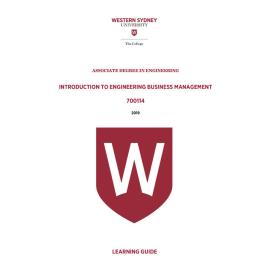 Learning Guide - 700114 Introduction to Engineering Business Management Quarter 2 (Q2) 2019
