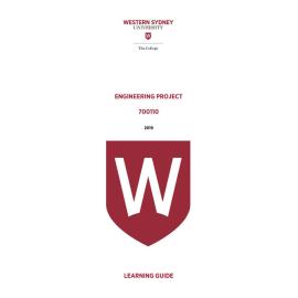 Learning Guide - 700110 Engineering Project Quarter 3 (Q3) 2019