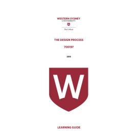 Learning Guide - 700197 The Design Process Term 1 (T1) 2019