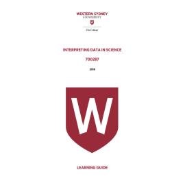 Learning Guide - 700287 Interpreting Data in Science Term 1 (T1) 2019