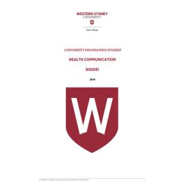 Learning Guide - 900081 Health Communication Term 1 (T1) 2019