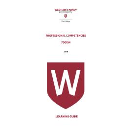 Learning Guide - 700154 Professional Competencies Term 2 (T2) 2019