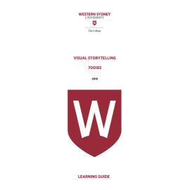 Learning Guide - 700183 Visual Storytelling Term 2 (T2) 2019