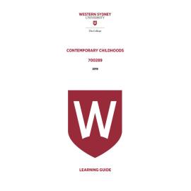 Learning Guide - 700289 Contemporary Childhoods Term 2 (T2) 2019