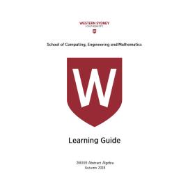 Learning Guide - Abstract Algebra (200193) - Autumn 2018