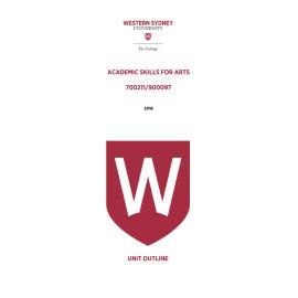 Learning Guide - Academic Skills for Arts (700211/ 900097) - The College 2018