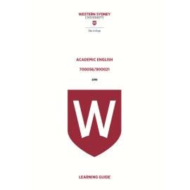 Learning Guide - Academic English (700056 / 900021) - The College 2018