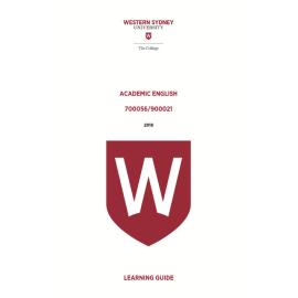 Learning Guide - Academic English (700056 / 900021) - The College 2018