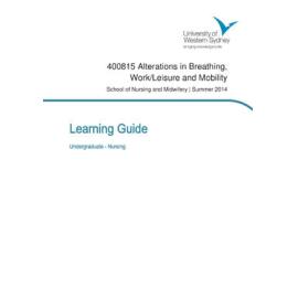 Learning Guide - Alterations in Breathing, Work / Leisure & Mobility (ABWM) (400815) - Summer 2014