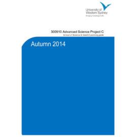 Learning Guide - Advanced Science Project C (300910) - Autumn 2014