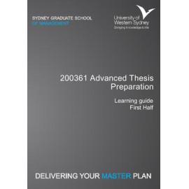 Learning Guide - Advanced Thesis Preparation (200361) - 1H 2014