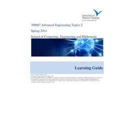 Learning Guide - Advanced Engineering Topics 2 (300667) - Spring 2014