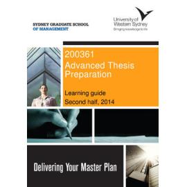 Learning Guide - Advanced Thesis Preparation (200361) - 2H 2014