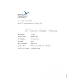 Learning Guide - 20th Century Design Histories (101022) - Spring 2014