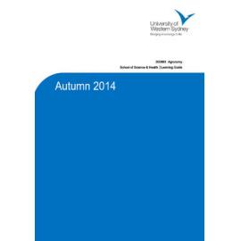 Learning Guide - Agronomy (300863) - Autumn 2014