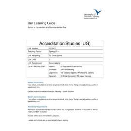 Learning Guide - Accreditation Studies (UG) (101943) - Spring 2014