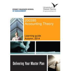Learning Guide - Accounting Theory (200395) - Autumn 2014