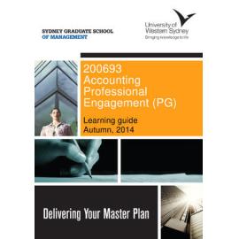 Learning Guide - Accounting Professional Engagement (PG) (200693) - Autumn 2014